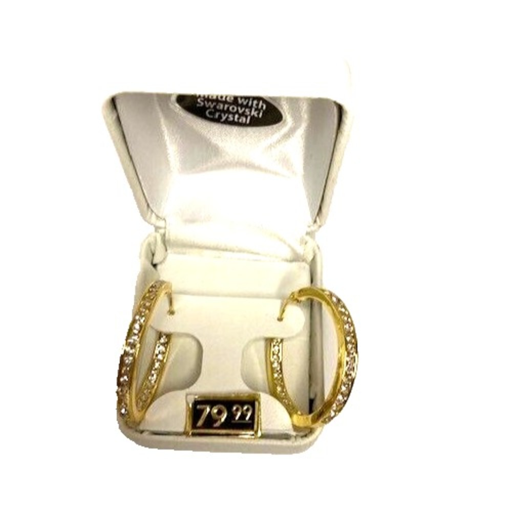 1.5 in Loop‎ Swarovski Crystal Earrings New in Box